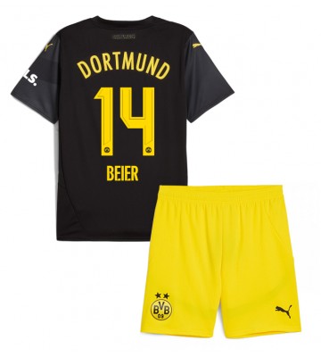 Borussia Dortmund Maximilian Beier #14 Borta Kläder Barn 2024-25 Kortärmad (+ Korta byxor)